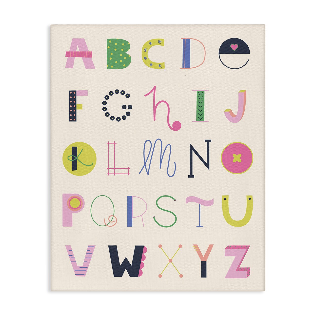 Stupell Industries Eclectic Alphabet Letters Canvas Design by Sazerelli Designs